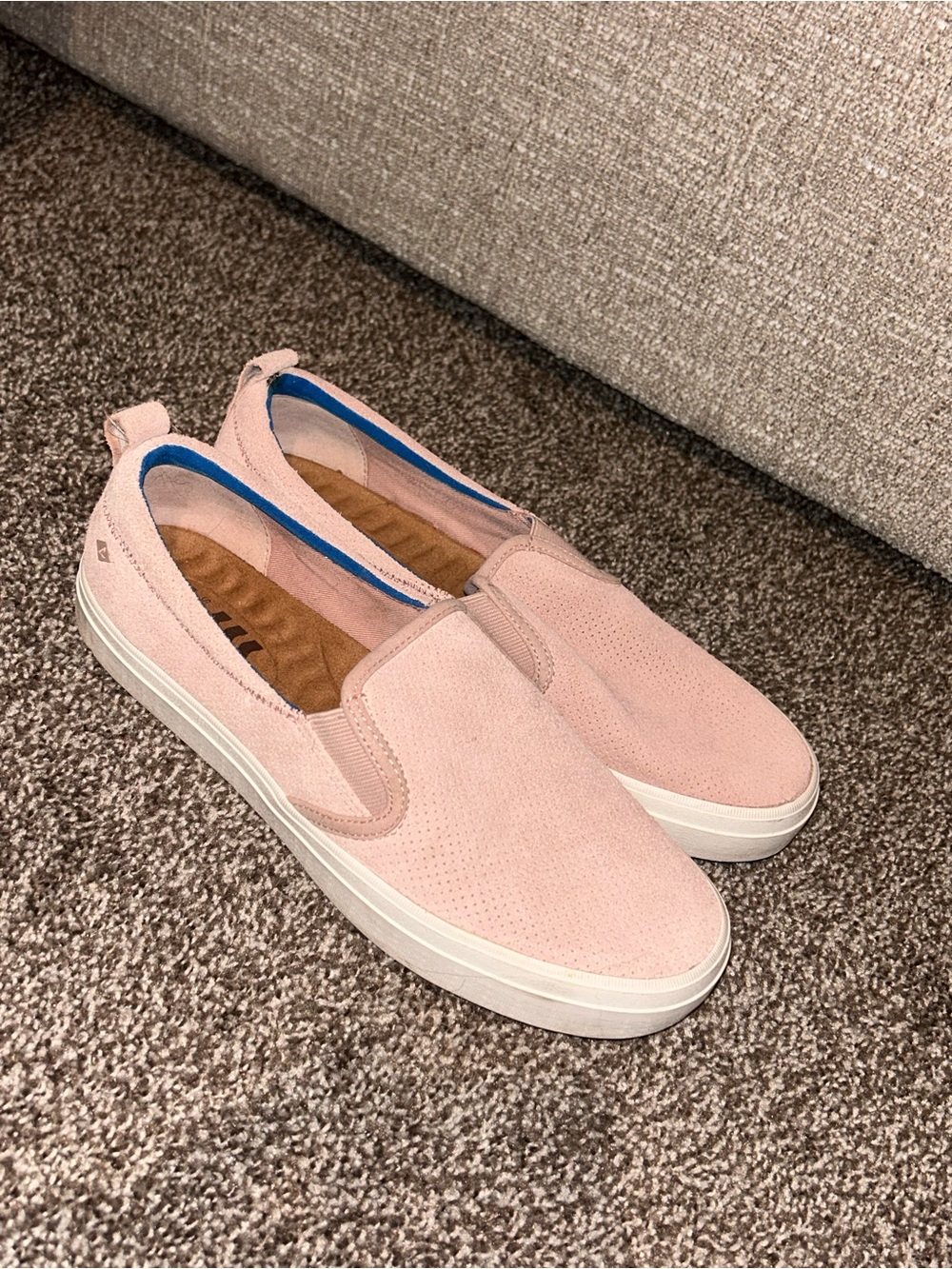 Sperry Women's Slip-On Suede Sneakers in Blush Pink